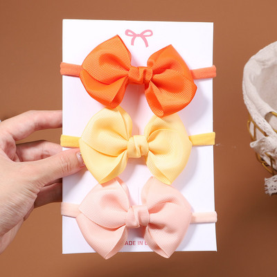 3db/szett Candy Color masni baba fejpánt gyerekeknek lányok újszülött masnis rugalmas hajpántok csecsemő turbán fejfedők hajkiegészítők