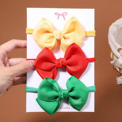 3db/szett Candy Color masni baba fejpánt gyerekeknek lányok újszülött masnis rugalmas hajpántok csecsemő turbán fejfedők hajkiegészítők