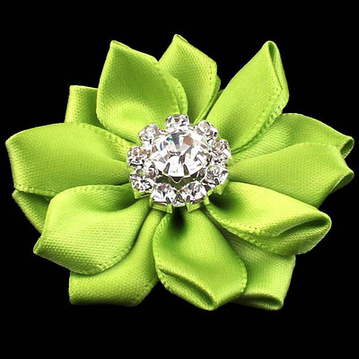 5 kom/lot Mini višeslojna satenska vrpca, cvijeće od 5 cm u 17 boja s gumbom od umjetnog dijamanta, cvijeće od umjetne tkanine za trake za glavu