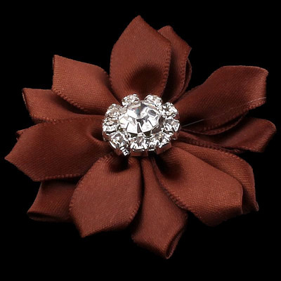 5 kom/lot Mini višeslojna satenska vrpca, cvijeće od 5 cm u 17 boja s gumbom od umjetnog dijamanta, cvijeće od umjetne tkanine za trake za glavu