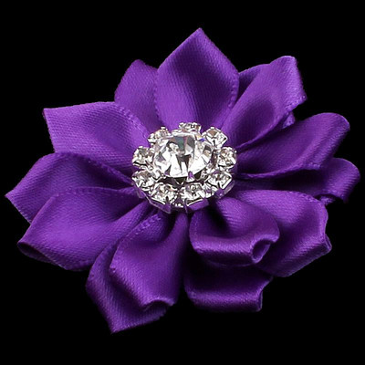 5 kom/lot Mini višeslojna satenska vrpca, cvijeće od 5 cm u 17 boja s gumbom od umjetnog dijamanta, cvijeće od umjetne tkanine za trake za glavu