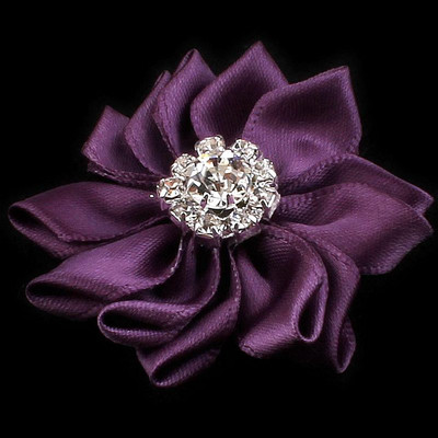 5 kom/lot Mini višeslojna satenska vrpca, cvijeće od 5 cm u 17 boja s gumbom od umjetnog dijamanta, cvijeće od umjetne tkanine za trake za glavu