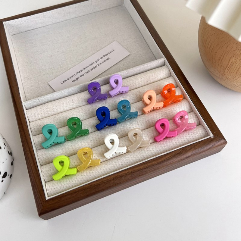 4 DB/Szett Akril Aranyos Candy Color Kicsi Hajrák Lányoknak Virágcsillag Hajcsipesz Gyerekek Mini Hajtű Hajkiegészítők