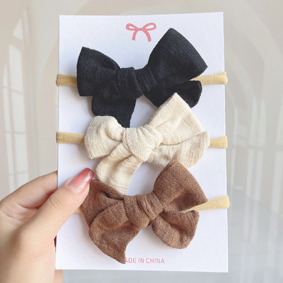 4 kom/set slatka pamučna lanena puna traka za glavu s leopardovim otiskom za djevojčice, traka za glavu, dječji dodaci za kosu