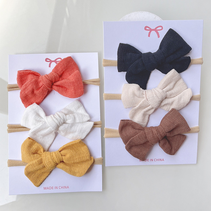 4 kom/set slatka pamučna lanena puna traka za glavu s leopardovim otiskom za djevojčice, traka za glavu, dječji dodaci za kosu