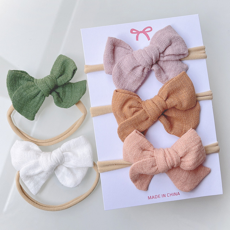 4 kom/set slatka pamučna lanena puna traka za glavu s leopardovim otiskom za djevojčice, traka za glavu, dječji dodaci za kosu