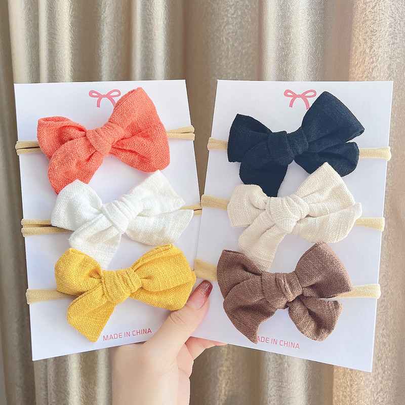 4 kom/set slatka pamučna lanena puna traka za glavu s leopardovim otiskom za djevojčice, traka za glavu, dječji dodaci za kosu