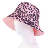 Nová dámska letná klobúk s leopardím vzorom, priedušná bavlnená dvojvrstvová plochá rybárska horolezecká vedrová čiapka