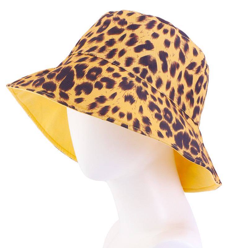 Nová dámska letná klobúk s leopardím vzorom, priedušná bavlnená dvojvrstvová plochá rybárska horolezecká vedrová čiapka