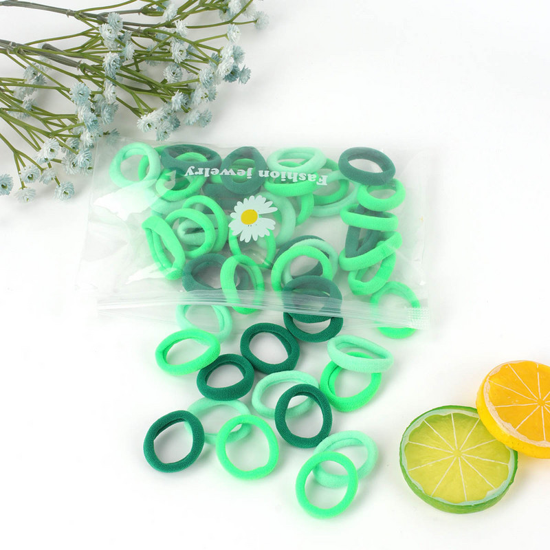 ncmama 50kom/set Gumice za kosu za djecu Elastična gumica za kosu Uže za kosu u repu Šarene gumice Pokrivala za glavu Dječji dodaci za kosu