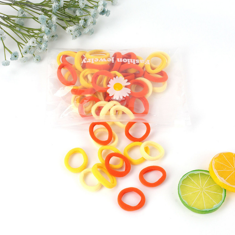 ncmama 50kom/set Gumice za kosu za djecu Elastična gumica za kosu Uže za kosu u repu Šarene gumice Pokrivala za glavu Dječji dodaci za kosu