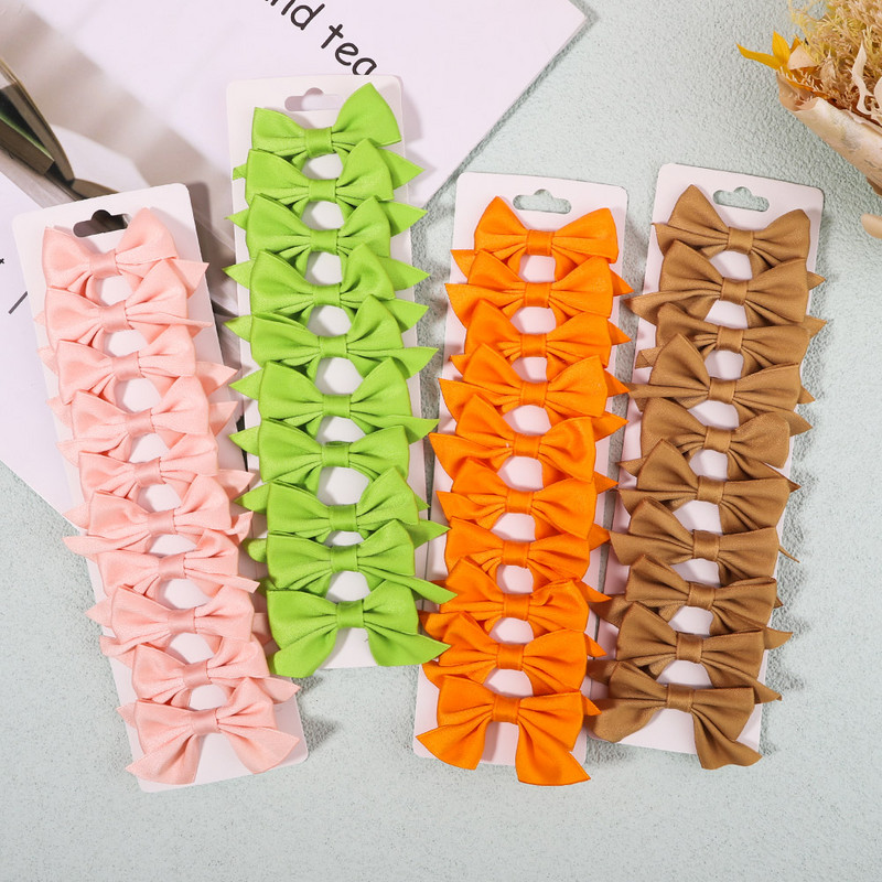 10 db/szett 3 hüvelykes egyszínű nejlon masni hajcsat gyerekeknek lányoknak csípős hajtűk butik barrettes fejfedők hajkiegészítők