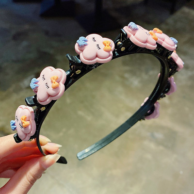 Új Cartoon Hajgumik lányok Fejpánt fonott hajcsat Fejpánt Hajkarika Aranyos hajtűs hajkiegészítők lányoknak