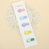 5kom/set Sigurnosne kopče za kosu u obliku srca za djevojčice, dječje ukosnice u boji slatkiša, zeca, Pokrivala za glavu, Dječji dodaci za kosu