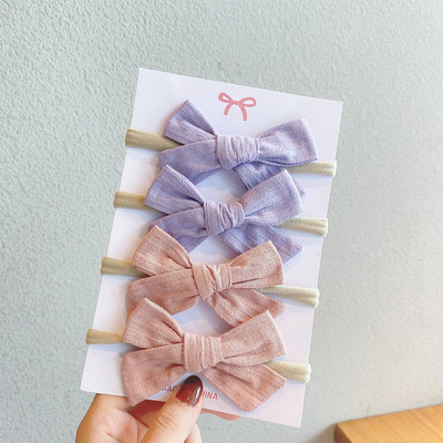 4 bucăți/set bentiță din nailon moale pentru fetiță bentite pentru nou-născut bentițe elastice pentru păr turban pentru copii accesorii pentru păr pentru copii