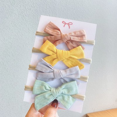 4 bucăți/set bentiță din nailon moale pentru fetiță bentite pentru nou-născut bentițe elastice pentru păr turban pentru copii accesorii pentru păr pentru copii