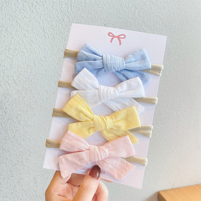 4 bucăți/set bentiță din nailon moale pentru fetiță bentite pentru nou-născut bentițe elastice pentru păr turban pentru copii accesorii pentru păr pentru copii