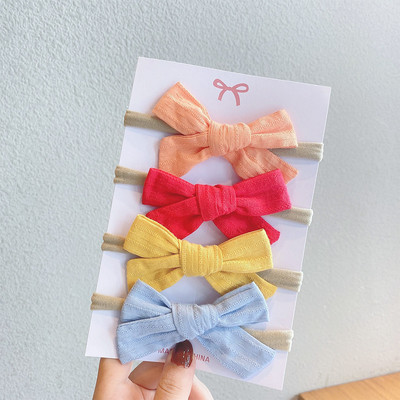 4 bucăți/set bentiță din nailon moale pentru fetiță bentite pentru nou-născut bentițe elastice pentru păr turban pentru copii accesorii pentru păr pentru copii