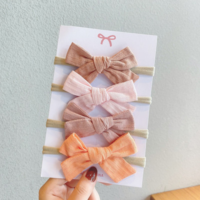 4 bucăți/set bentiță din nailon moale pentru fetiță bentite pentru nou-născut bentițe elastice pentru păr turban pentru copii accesorii pentru păr pentru copii