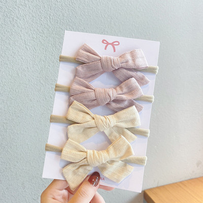4 bucăți/set bentiță din nailon moale pentru fetiță bentite pentru nou-născut bentițe elastice pentru păr turban pentru copii accesorii pentru păr pentru copii