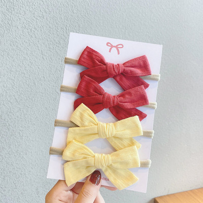 4 bucăți/set bentiță din nailon moale pentru fetiță bentite pentru nou-născut bentițe elastice pentru păr turban pentru copii accesorii pentru păr pentru copii