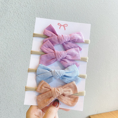 4 bucăți/set bentiță din nailon moale pentru fetiță bentite pentru nou-născut bentițe elastice pentru păr turban pentru copii accesorii pentru păr pentru copii