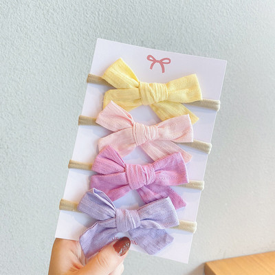 4 bucăți/set bentiță din nailon moale pentru fetiță bentite pentru nou-născut bentițe elastice pentru păr turban pentru copii accesorii pentru păr pentru copii