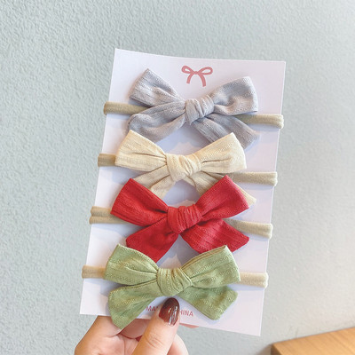 4 bucăți/set bentiță din nailon moale pentru fetiță bentite pentru nou-născut bentițe elastice pentru păr turban pentru copii accesorii pentru păr pentru copii