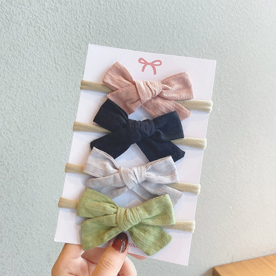 4 bucăți/set bentiță din nailon moale pentru fetiță bentite pentru nou-născut bentițe elastice pentru păr turban pentru copii accesorii pentru păr pentru copii