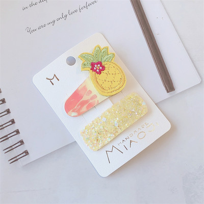 Új Korea édes lány aranyos rajzfilm pillangó egyszarvú BB csíptetős fejdísz divat flitter négyzet gyerek hajtűk hajkiegészítők