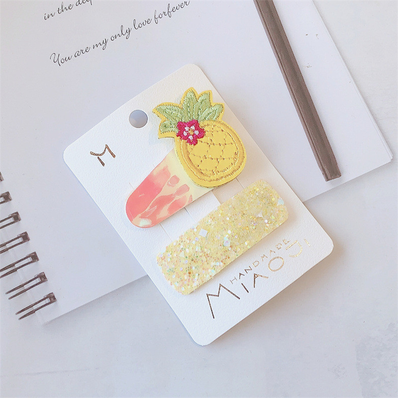 Új Korea édes lány aranyos rajzfilm pillangó egyszarvú BB csíptetős fejdísz divat flitter négyzet gyerek hajtűk hajkiegészítők