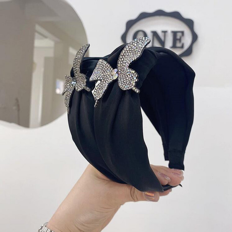 PROLY uus mood naiste peapael Hõbehall liblikas juuksepael Klassikaline turbanpeakate täiskasvanutele mõeldud juuste aksessuaaride pidu