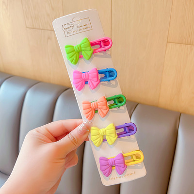 5 db/Szett Gyerekek Aranyos Akril Rajzfilm Virág Szív Dísz Hajcsat Lányok Ötvözet Hajtók Hajtűk Gyerek Haj kiegészítők