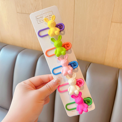 5 db/Szett Gyerekek Aranyos Akril Rajzfilm Virág Szív Dísz Hajcsat Lányok Ötvözet Hajtók Hajtűk Gyerek Haj kiegészítők