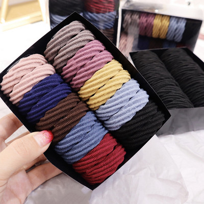 20db zökkenőmentes törölköző Hajgyűrű puha elasztikus hajpántok női lányok lófarok tartó mix színű hajkötő kötél