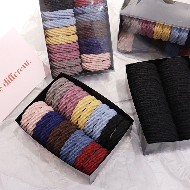 20db zökkenőmentes törölköző Hajgyűrű puha elasztikus hajpántok női lányok lófarok tartó mix színű hajkötő kötél