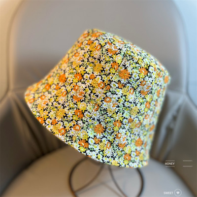 Mali svježi slomljeni cvjetni ribarski šešir Ženski ljetni sklopivi šešir za umivaonik tankog dijela Proljetni i jesenski šeširi za sunčanje na otvorenom