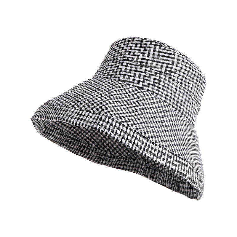 2023 Karirani šešir za djevojčice sa širokim obodom za žene Flodable šešir sa šiltom za sunčanje za plažu za žene Pamučni šešir sa šiltom za zaštitu na otvorenom
