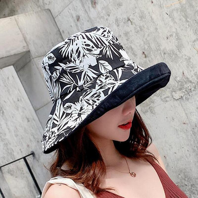 Korejska verzija modnog šešira sa kremom za sunčanje i UV zaštitom Ženska platnena tkanina s velikim obodom Dvostrana sklopiva kapa za sunčanje