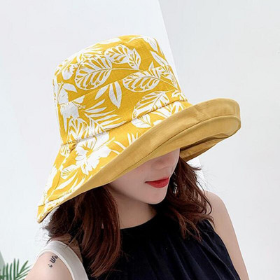 Korejska verzija modnog šešira sa kremom za sunčanje i UV zaštitom Ženska platnena tkanina s velikim obodom Dvostrana sklopiva kapa za sunčanje