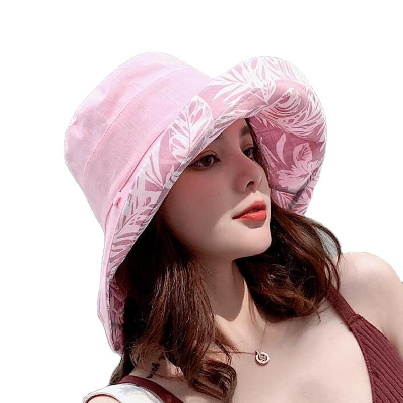 Korejska verzija modnog šešira sa kremom za sunčanje i UV zaštitom Ženska platnena tkanina s velikim obodom Dvostrana sklopiva kapa za sunčanje
