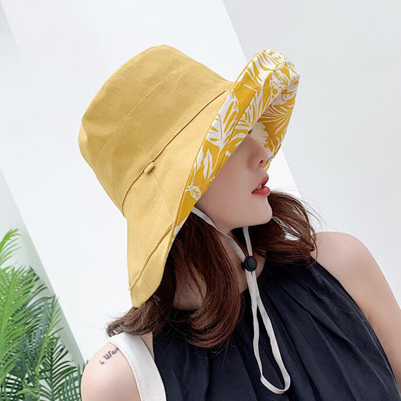 Korejska verzija modnog šešira sa kremom za sunčanje i UV zaštitom Ženska platnena tkanina s velikim obodom Dvostrana sklopiva kapa za sunčanje