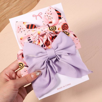 2db/szett Női Lányok Édes virágmintás Csokorcsomó Hajcsat Csíp Hajtű Szalagcsavar Aligátor Klipsz Gyerek Haj Kiegészítők