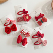 Crveno novo pakiranje, platnena mašna, dječja kopča za kosu, slatke velike crvene djevojčice, tkanina, kartica za kosu, dodaci za kosu u obliku srca, svježi