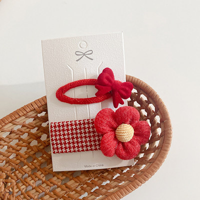 Crveno novo pakiranje, platnena mašna, dječja kopča za kosu, slatke velike crvene djevojčice, tkanina, kartica za kosu, dodaci za kosu u obliku srca, svježi