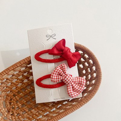 Crveno novo pakiranje, platnena mašna, dječja kopča za kosu, slatke velike crvene djevojčice, tkanina, kartica za kosu, dodaci za kosu u obliku srca, svježi