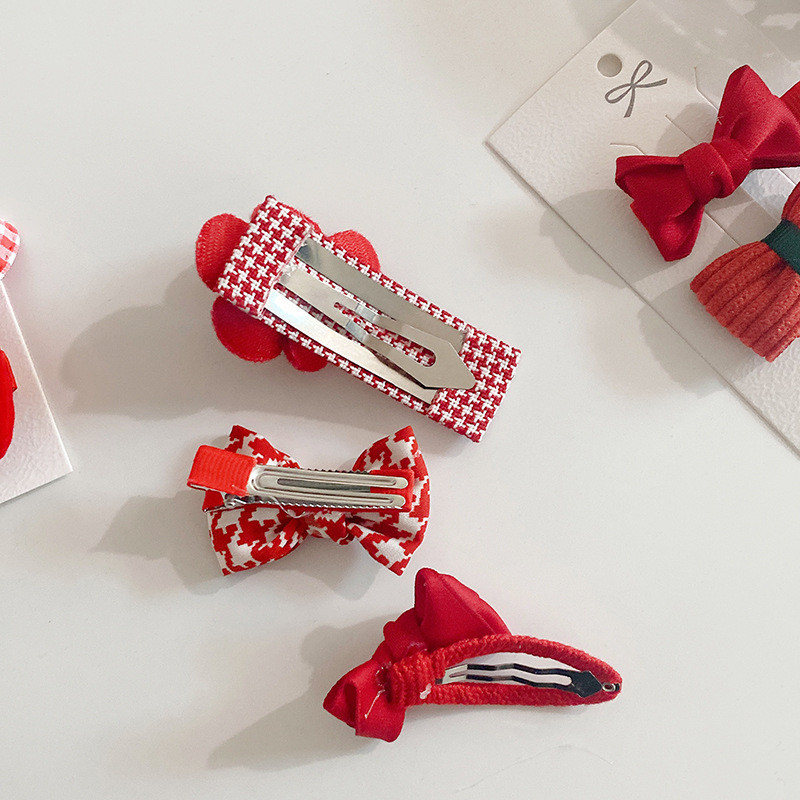 Crveno novo pakiranje, platnena mašna, dječja kopča za kosu, slatke velike crvene djevojčice, tkanina, kartica za kosu, dodaci za kosu u obliku srca, svježi