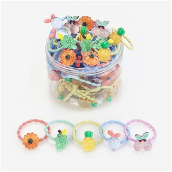 30 ΤΕΜ/Σετ Candy Color Elastic Hair Bands Lastic Band Headwear for Kids Travel Play Cartoon Animals Headband Ornaments