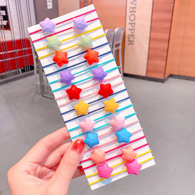 Rajzfilm gyerekeknek rugalmas hajgumik 20/40 db/szett Aranyos pillangó csillag masni design lányok lófarok tartó gumiszalagok hajkiegészítők