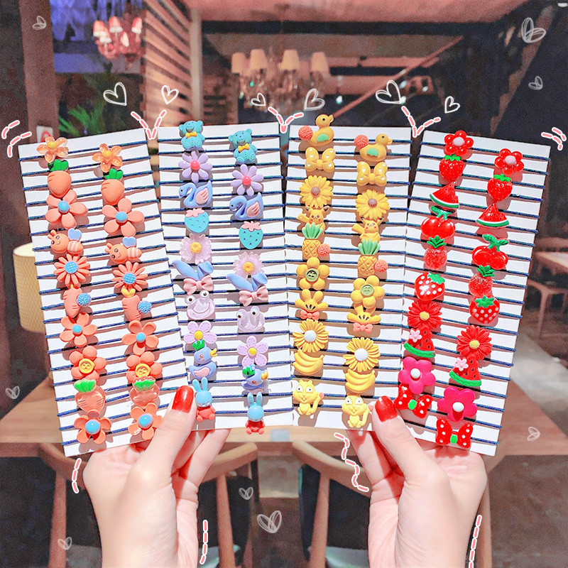 Rajzfilm gyerekeknek rugalmas hajgumik 20/40 db/szett Aranyos pillangó csillag masni design lányok lófarok tartó gumiszalagok hajkiegészítők